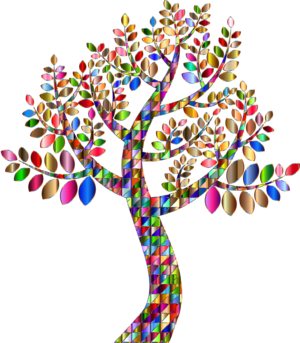 Colourful tree illustration